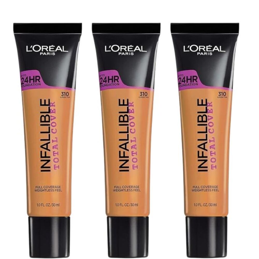 3 Pack  L’Oréal Infallible Total Cover Full Coverage Foundation 310 Classic Tan